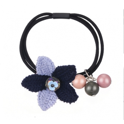 Fashion Elastic Hair Ties Flower Hair Bands Double Layers Artificial Pearl Rubber Band